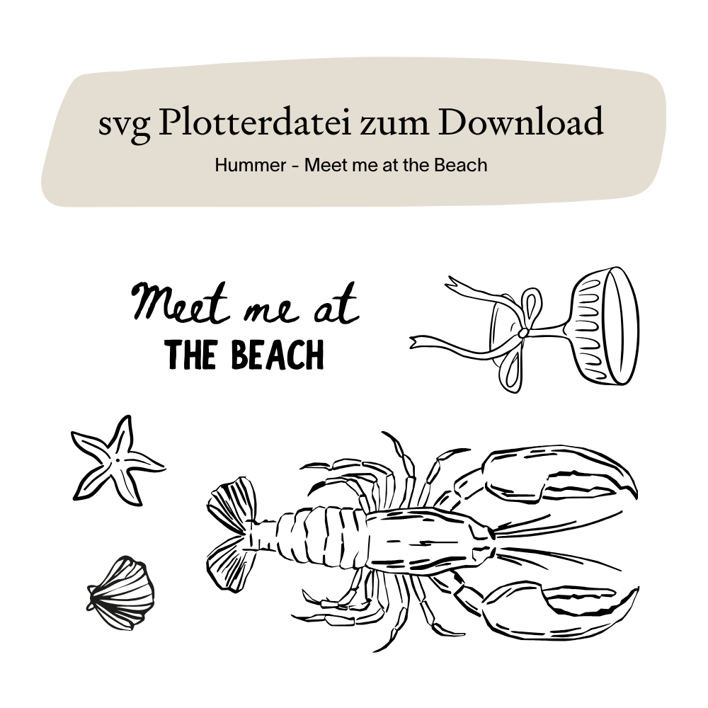 Plotterdatei - Hummer Meet me at the Beach