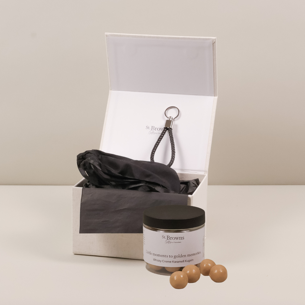 Black Style Unique Schlüsselanhänger & Whisky Creme Karamell-Kugeln