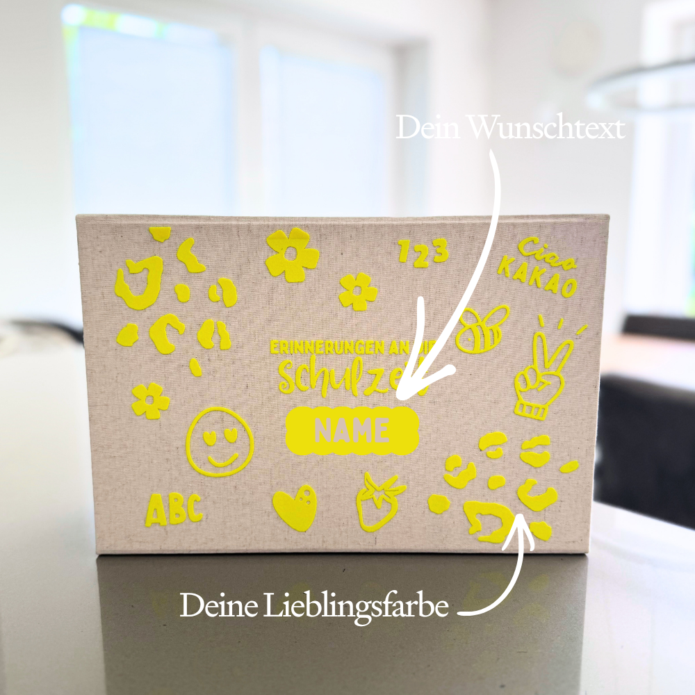 Erinnerungsbox Schulzeit beige