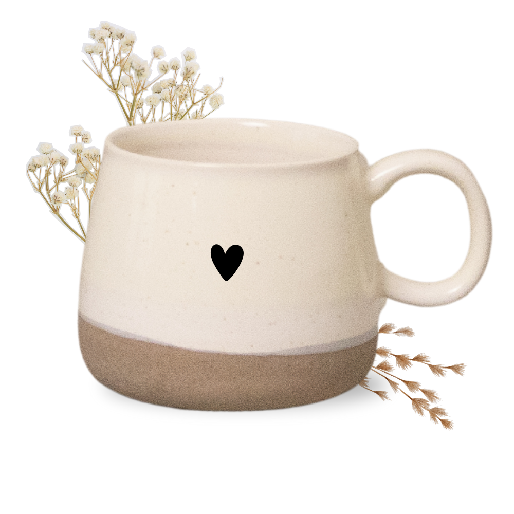 Steingutbecher Herz